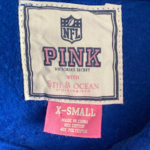 NFL Victoria's Secret PINK XS Indianapolis COLTS Sequin Hoody 53 Full Zip Front - Picture 4 of 12